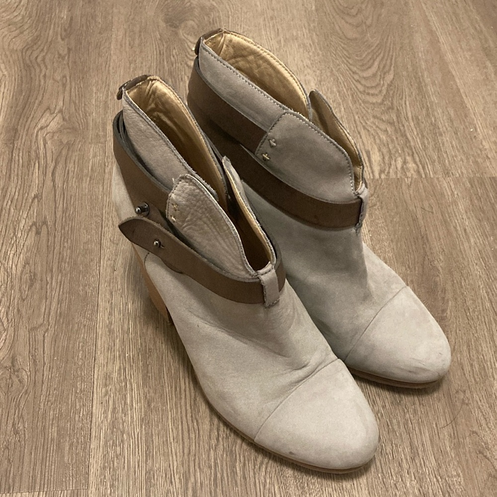 Rag & Bone Gray Brown Harrow Ankle Boots Size 39
